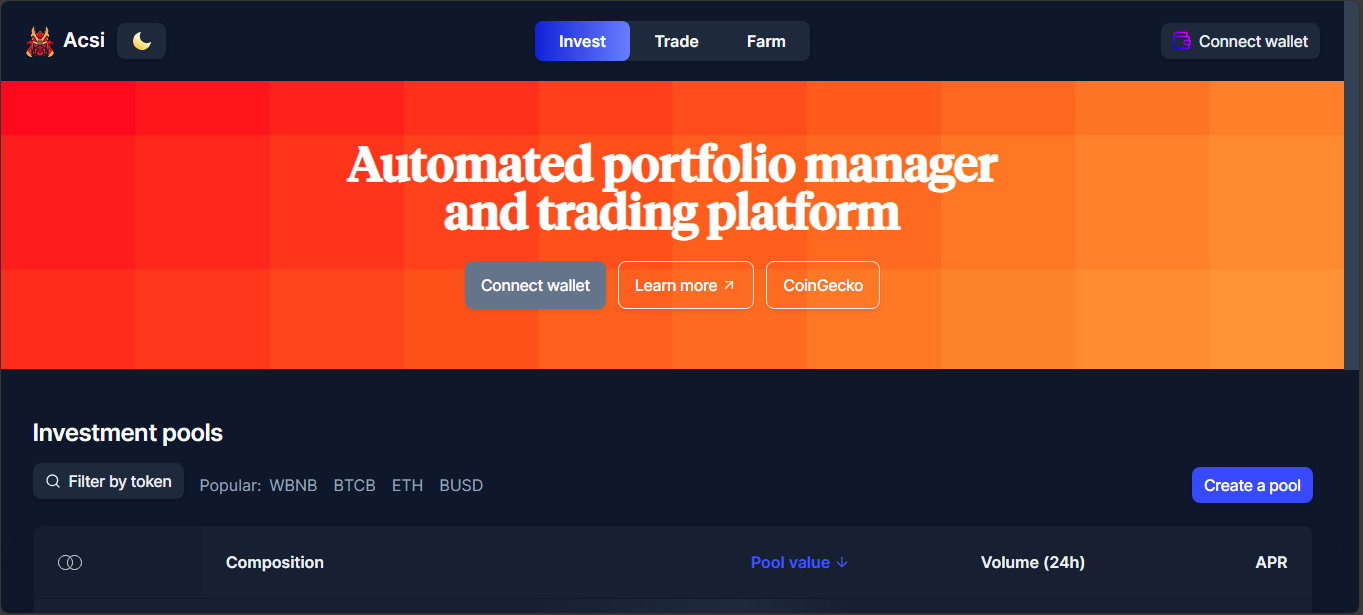 ACSI Finance trading interface