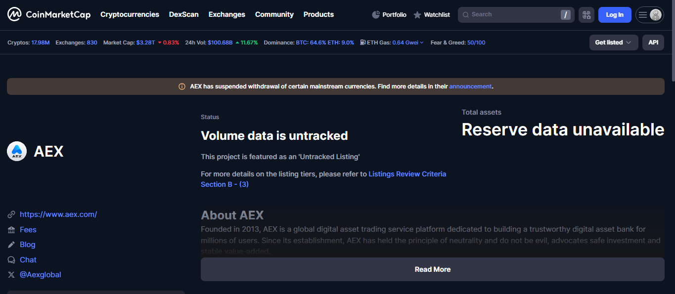 AEX crypto exchange