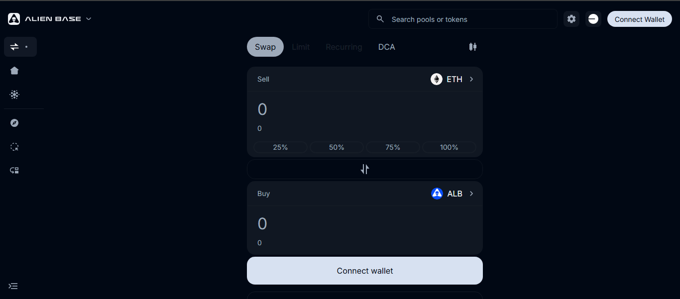 Alien Base crypto exchange platform