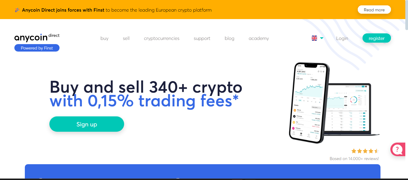 Anycoin Direct fiat crypto broker interface