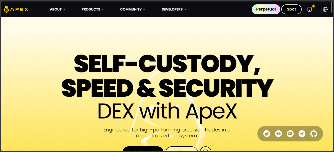 ApeX Protocol decentralized perpetuals and spot trading exchange