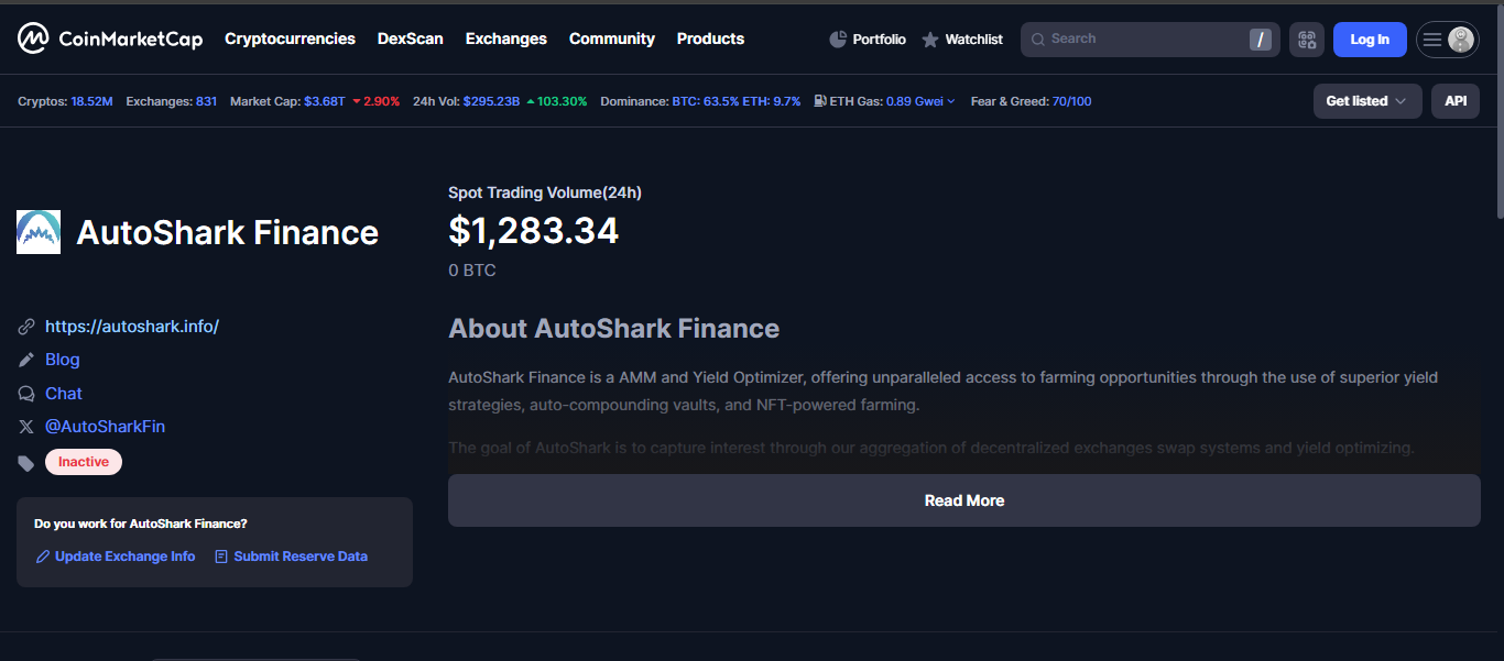 AutoShark Finance on BNB Chain
