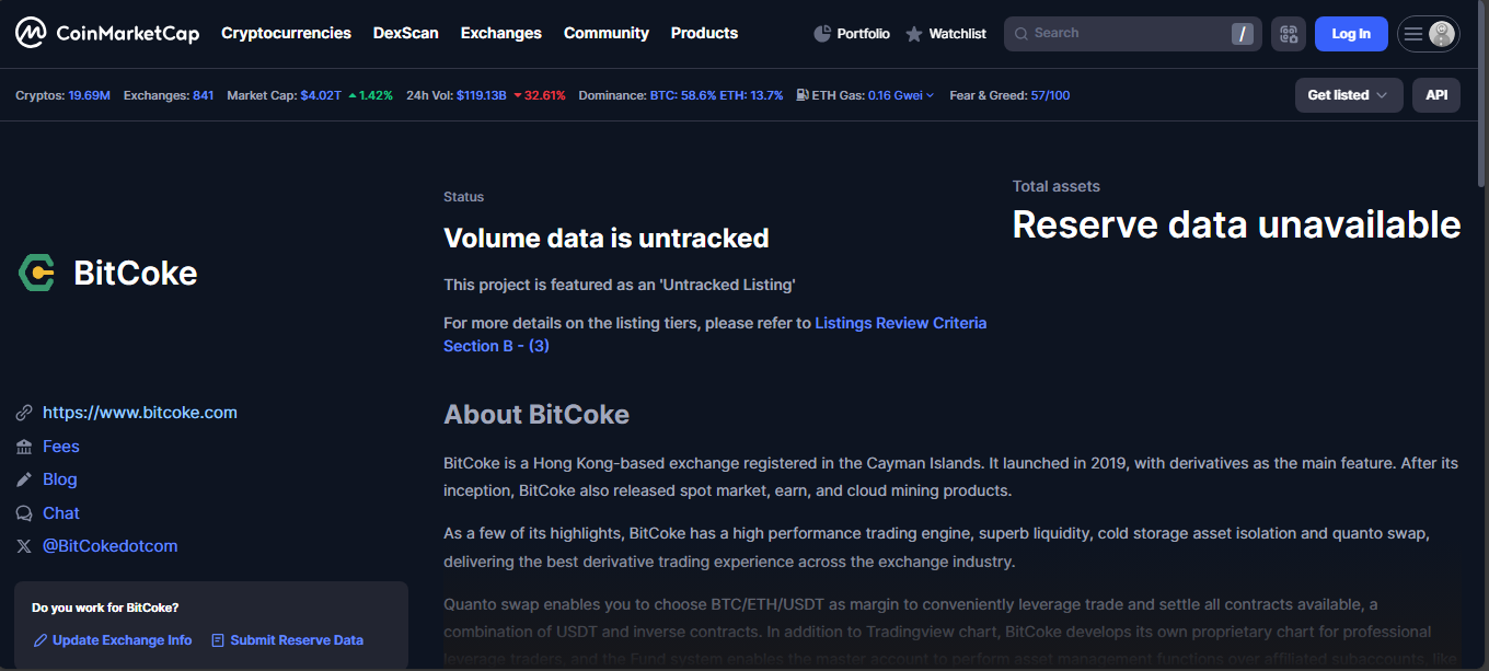 BitCoke crypto exchange platform