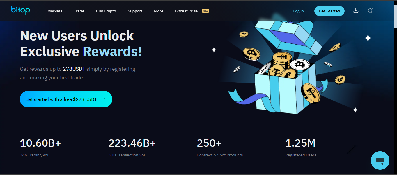 Bitop crypto exchange interface