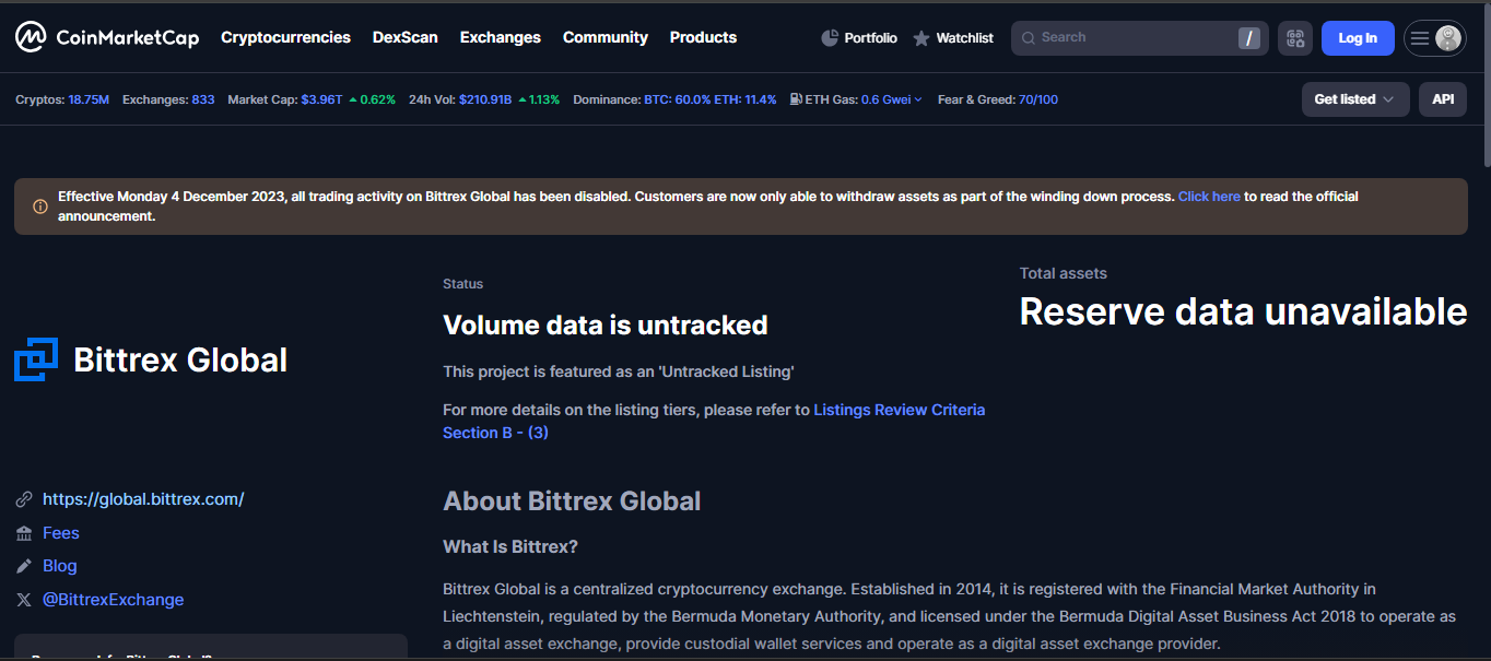 Bittrex crypto exchange platform