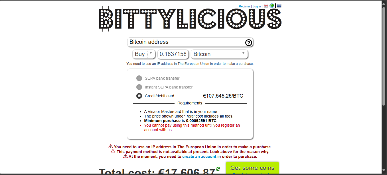 Bittylicious UK crypto broker platform