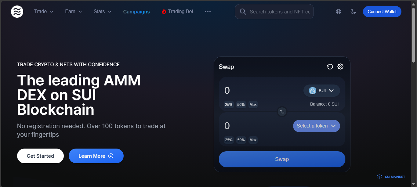 BlueMove super app on Sui blockchain (DEX + NFT + Launchpad)