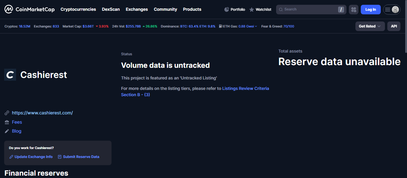 Cashierest Turkey crypto exchange with TRY banking