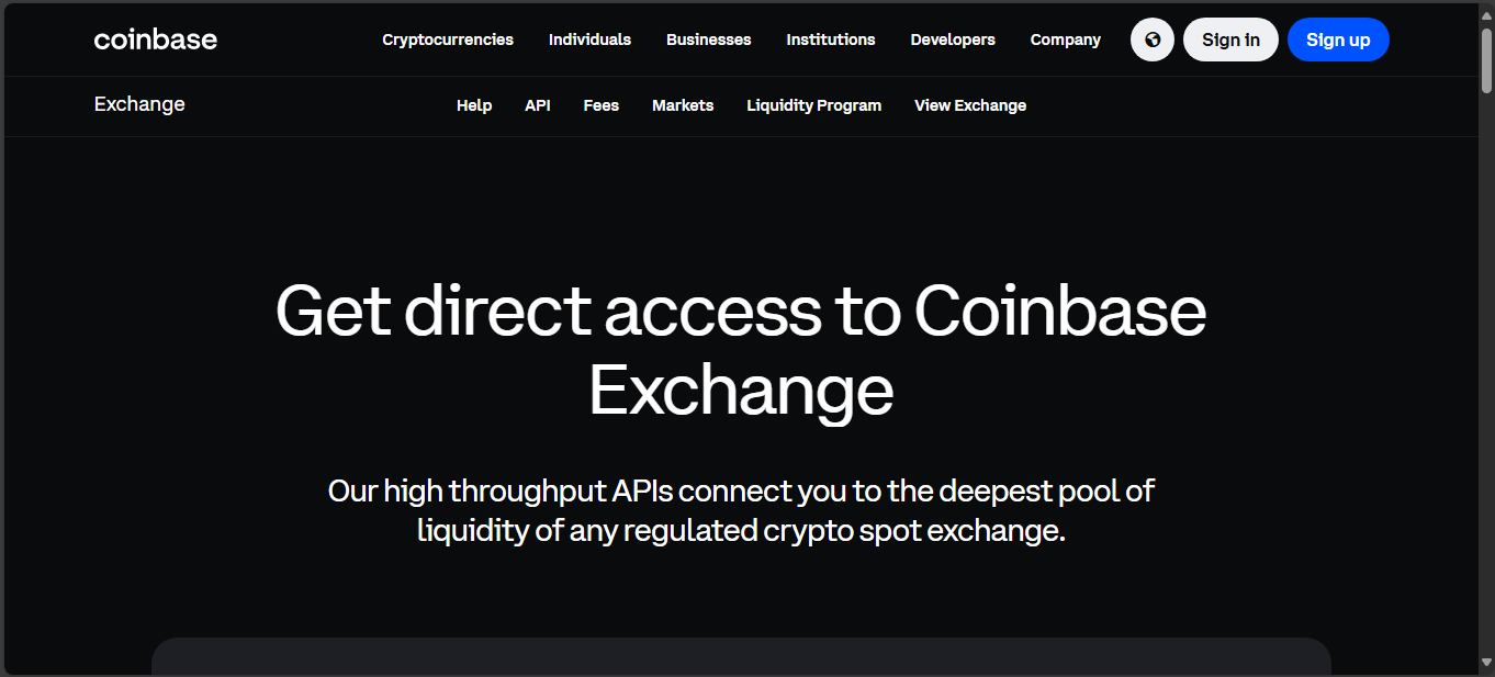 Coinbase Exchange trading dashboard