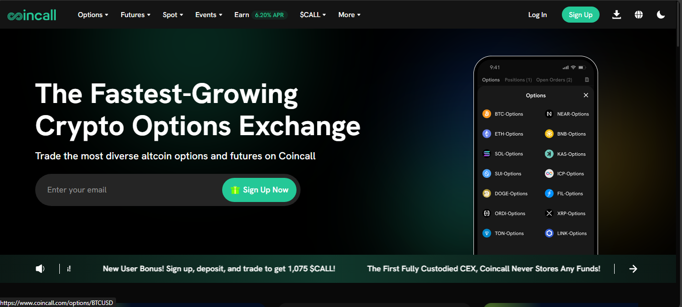 Coincall crypto exchange platform