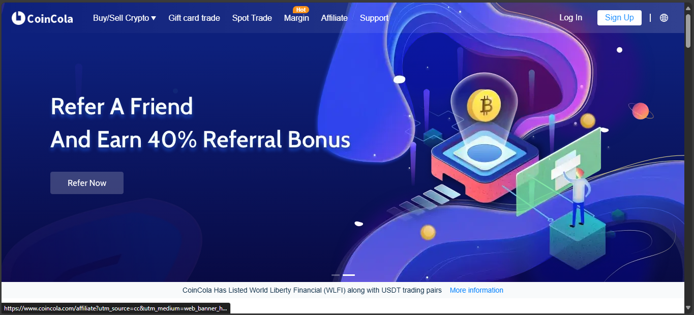 CoinCola P2P and OTC crypto exchange