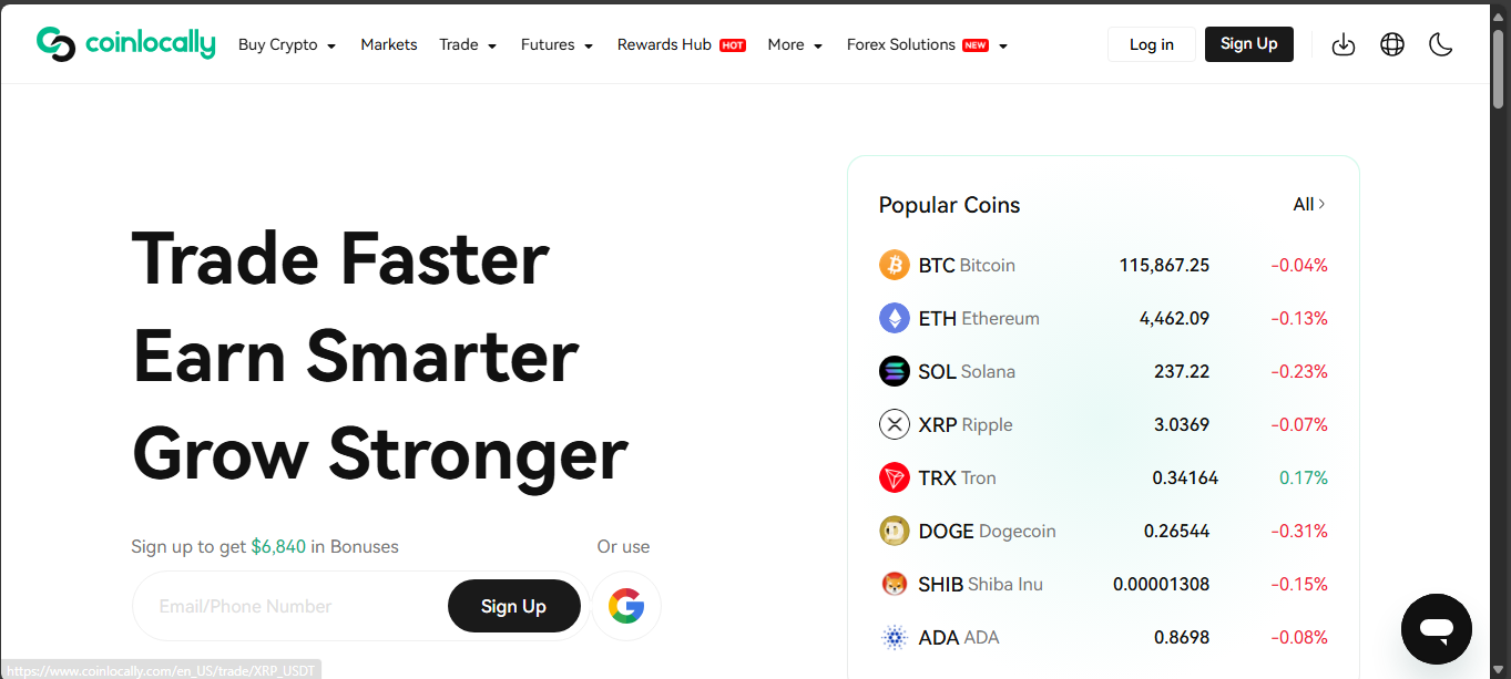 Coinlocally hybrid exchange interface