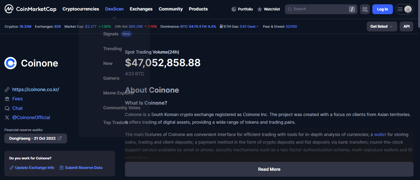 Coinone crypto exchange