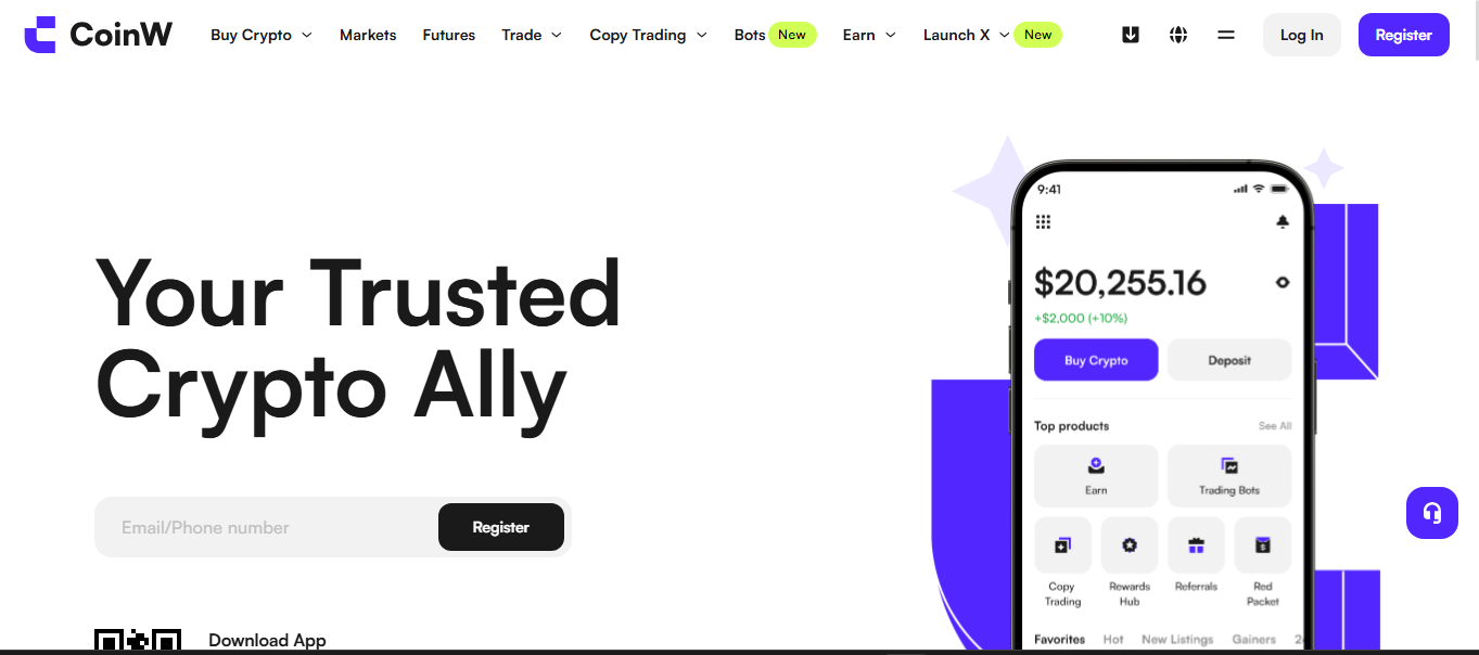 CoinW crypto exchange platform