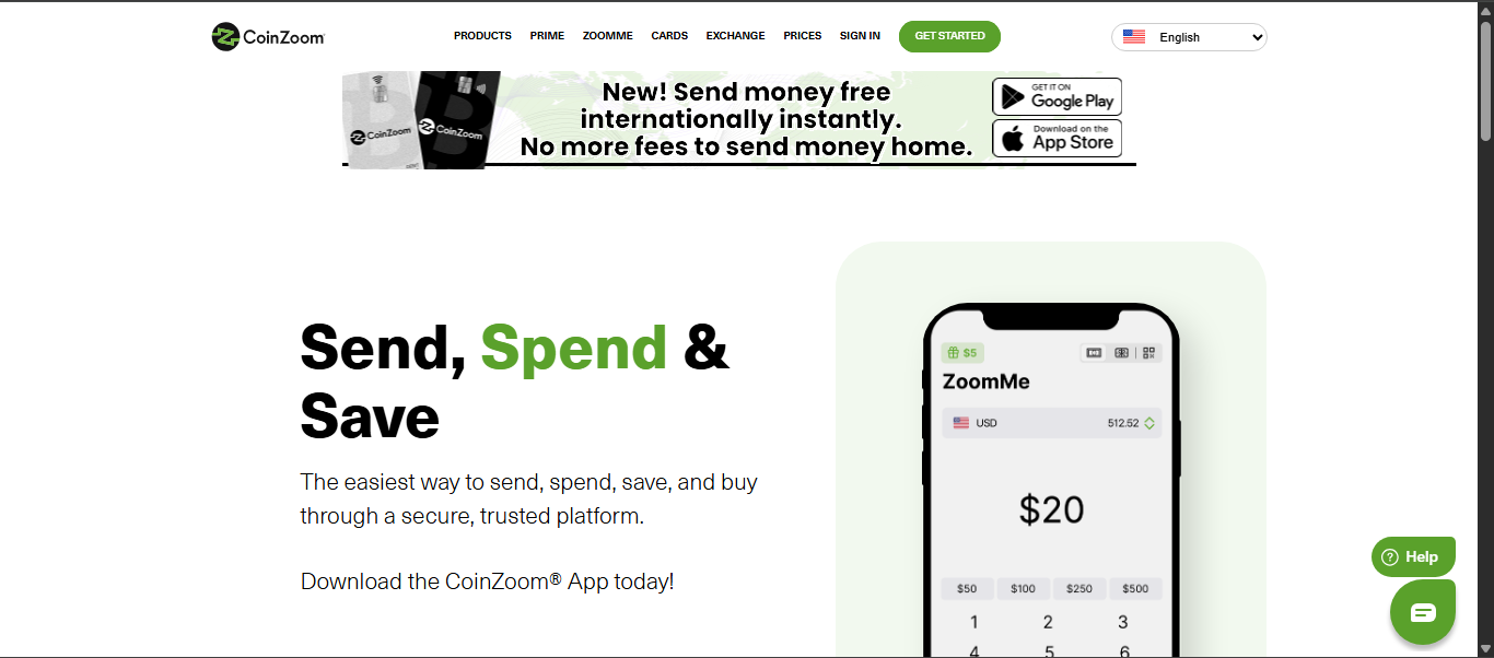 CoinZoom crypto exchange platform
