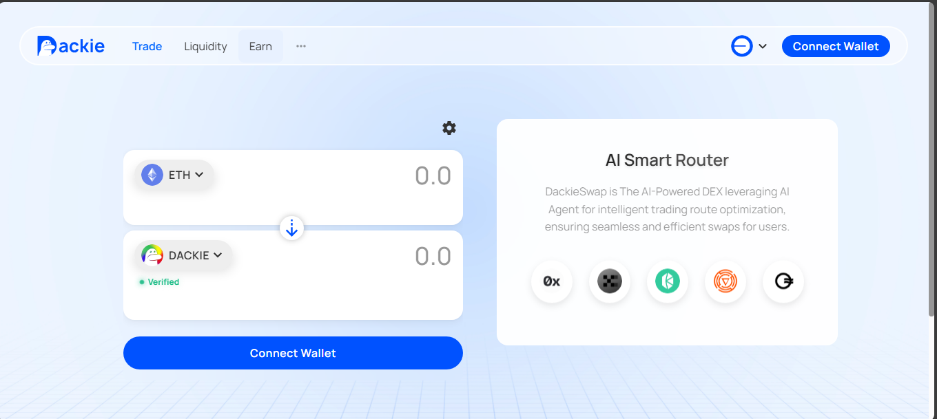 DackieSwap AI multichain DEX with low liquidity