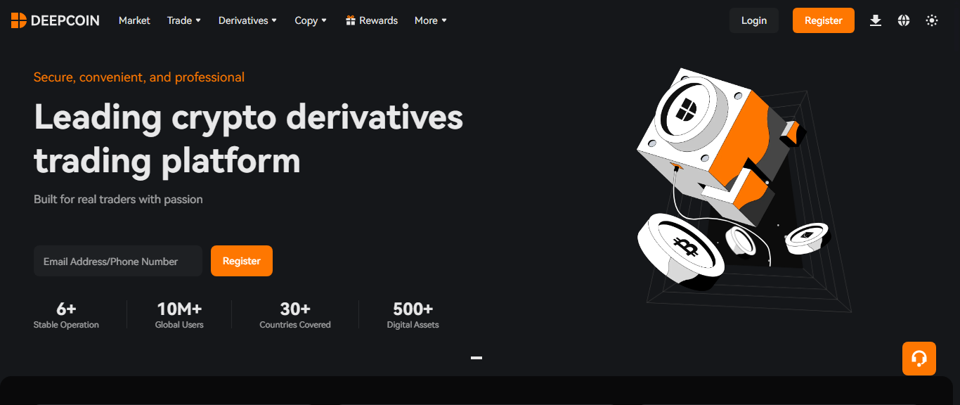 Deepcoin derivatives trading dashboard
