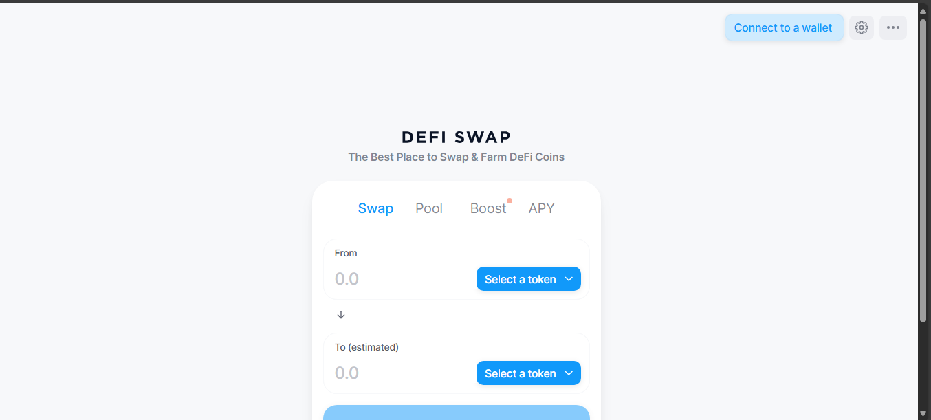 DeFi Swap inactive DEX with empty pools