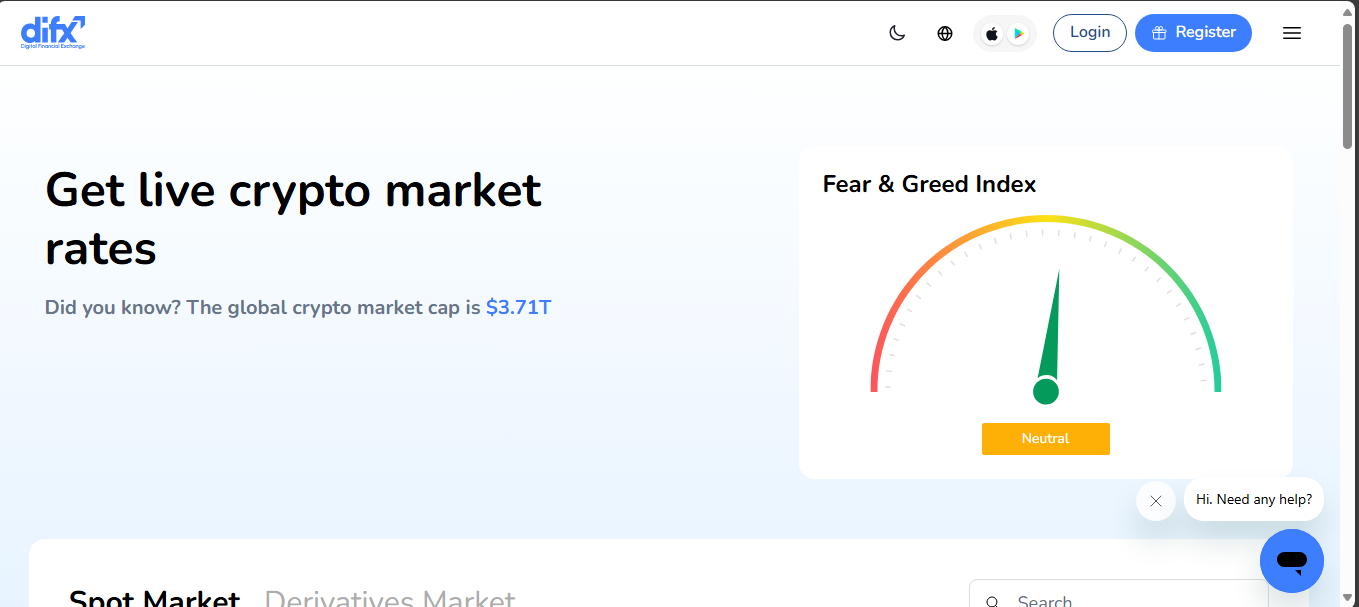 DIFX inactive cross-asset exchange with no trading volume in 2025