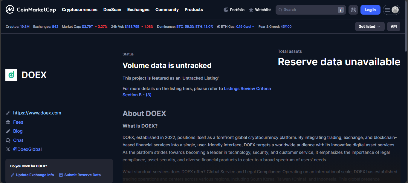 DOEX decentralized exchange on Cardano