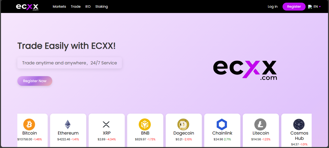 ECXX centralized cryptocurrency exchange from Singapore