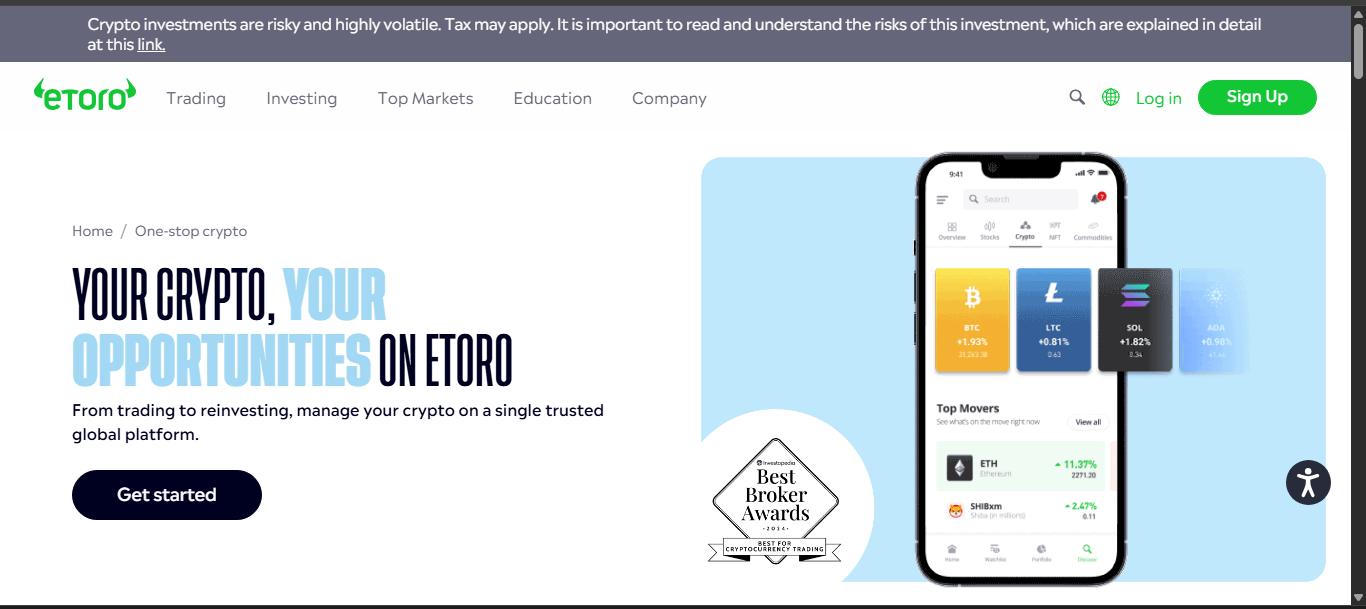 eToroX crypto exchange platform