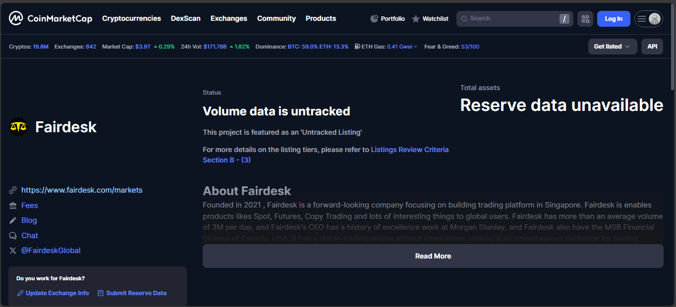 Fairdesk crypto exchange platform