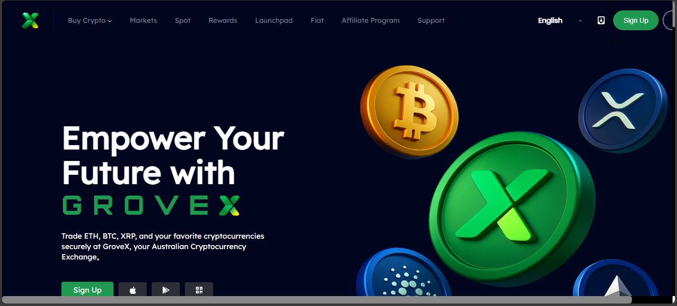 Grovex exchange interface