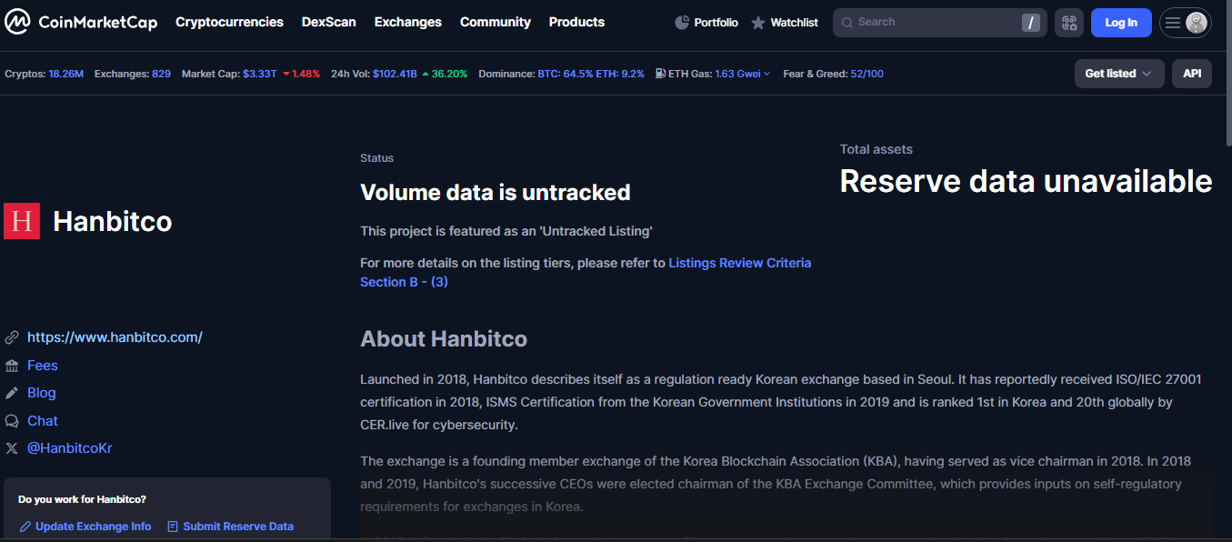 Hanbitco crypto exchange South Korea