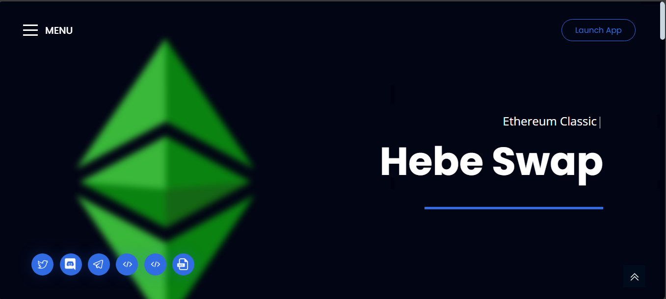 HebeSwap decentralized exchange on Ethereum Classic