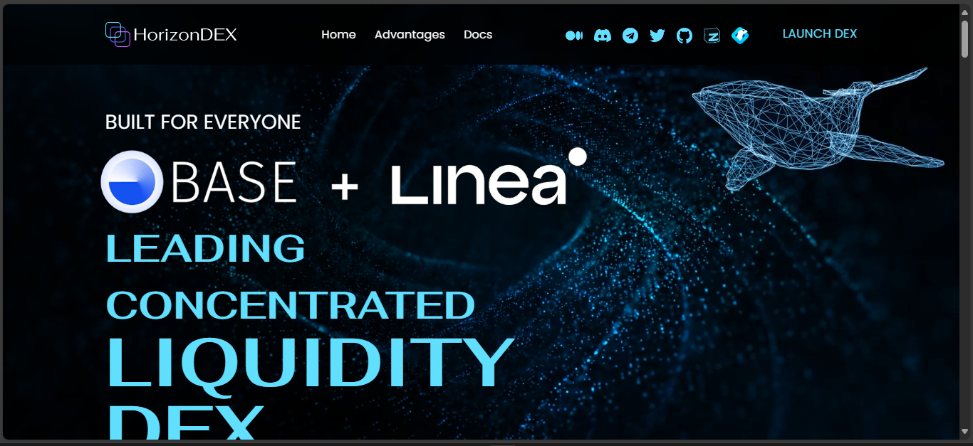 HorizonDEX crypto exchange interface
