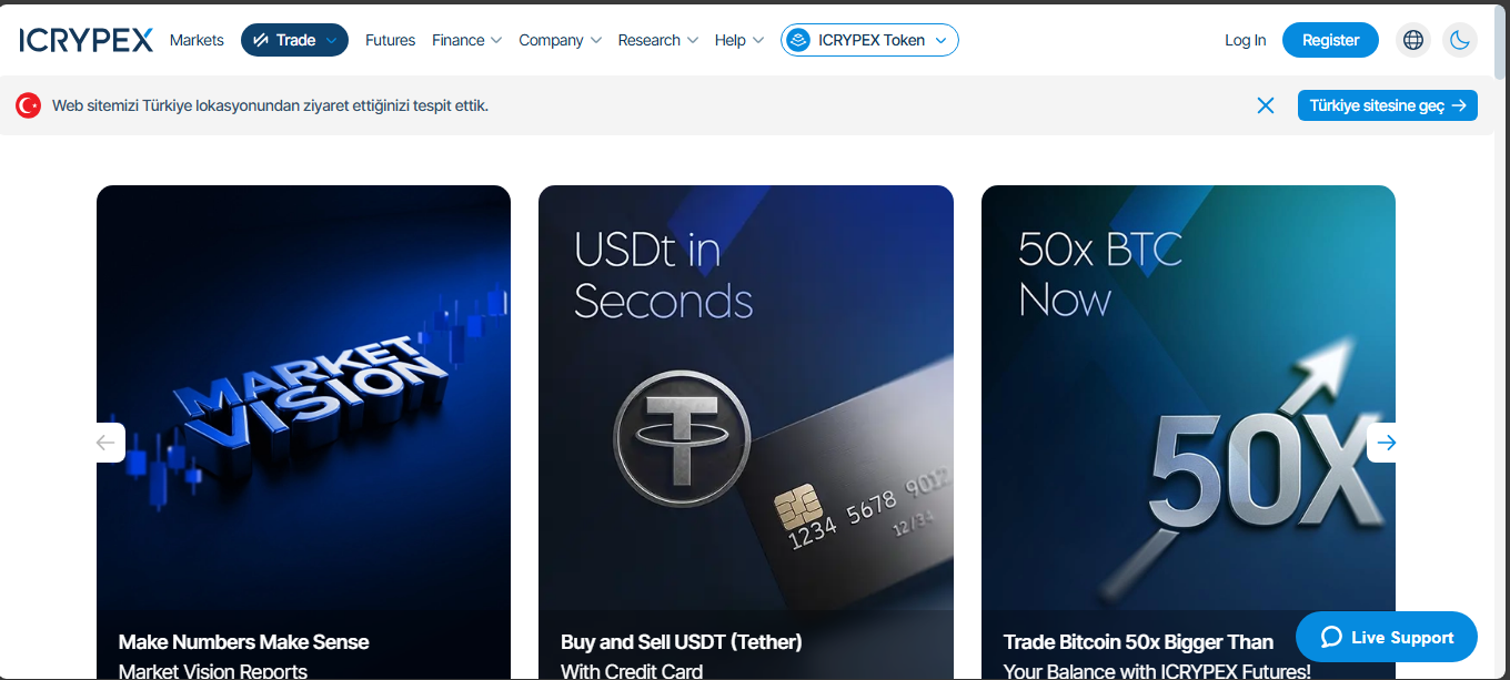 ICRYPEX Turkish crypto exchange platform