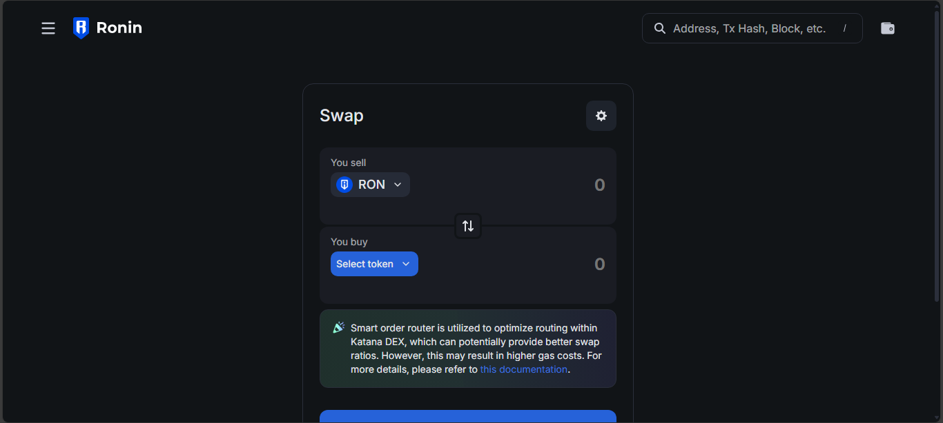 Katana DEX on Ronin blockchain