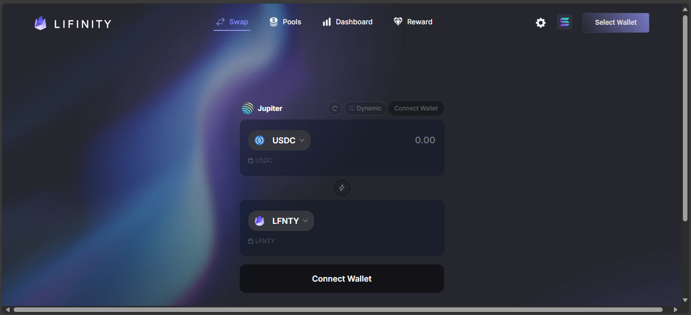 Lifinity proactive AMM on Solana interface