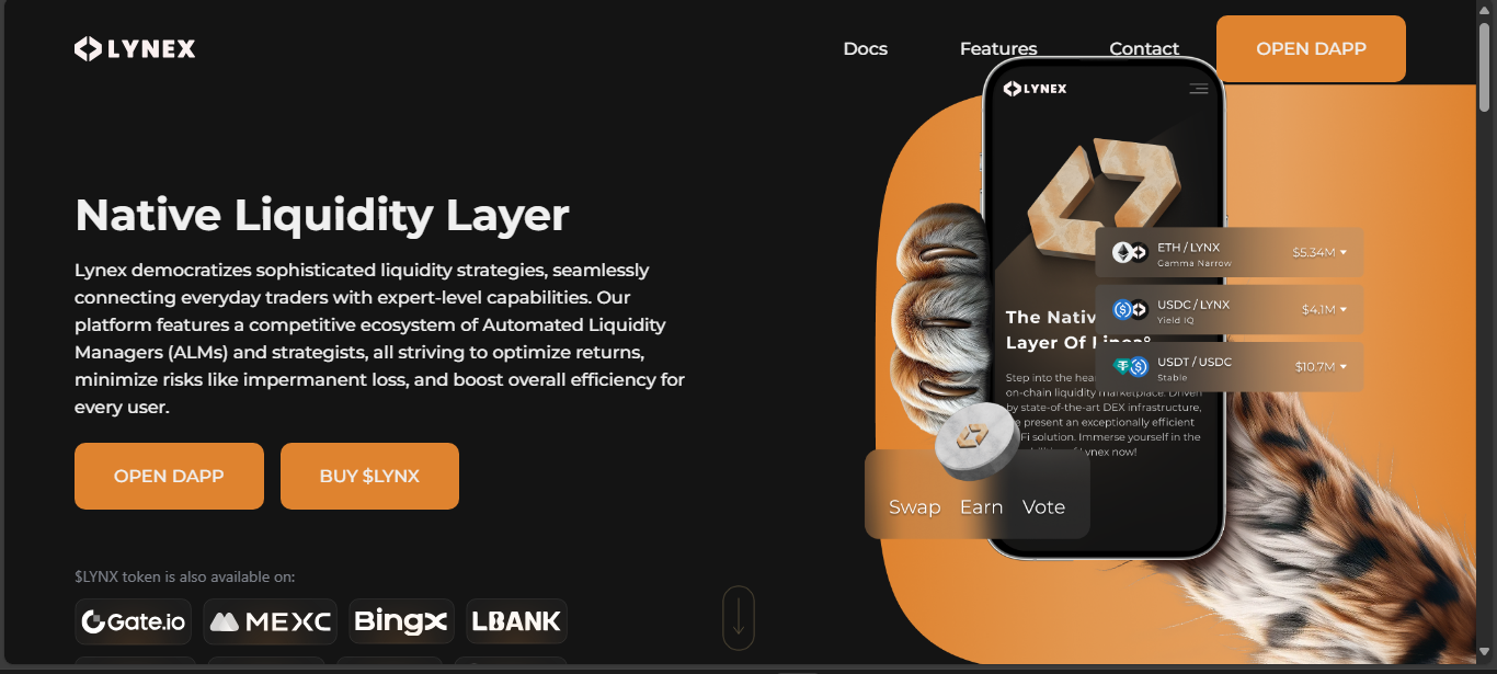 Lynex Fusion hybrid liquidity exchange on Linea network