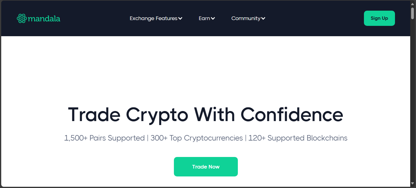 Mandala centralized crypto exchange
