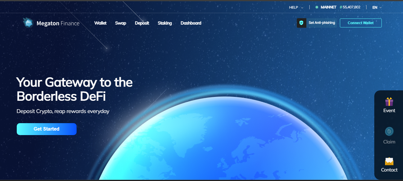 Megaton Finance crypto exchange platform
