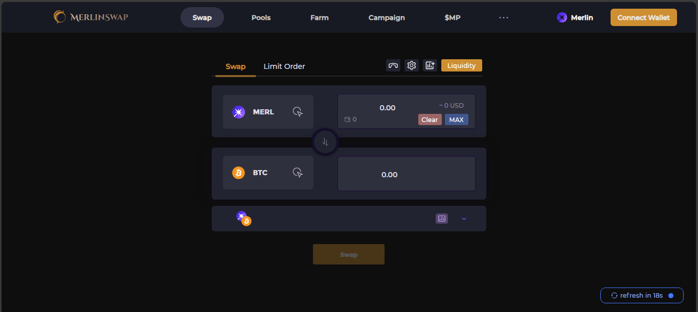 MerlinSwap crypto exchange platform