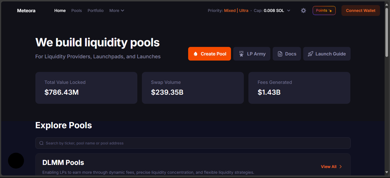 Meteora DLMM liquidity engine for Solana DeFi