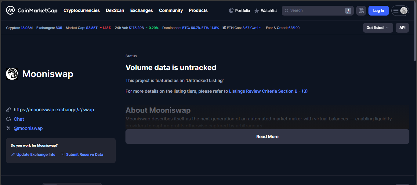 Mooniswap Ethereum AMM by 1inch