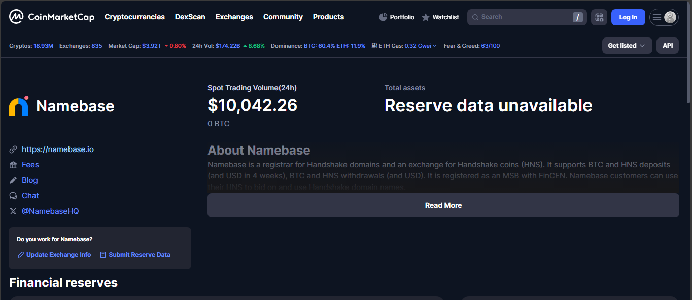 Namebase Handshake protocol exchange