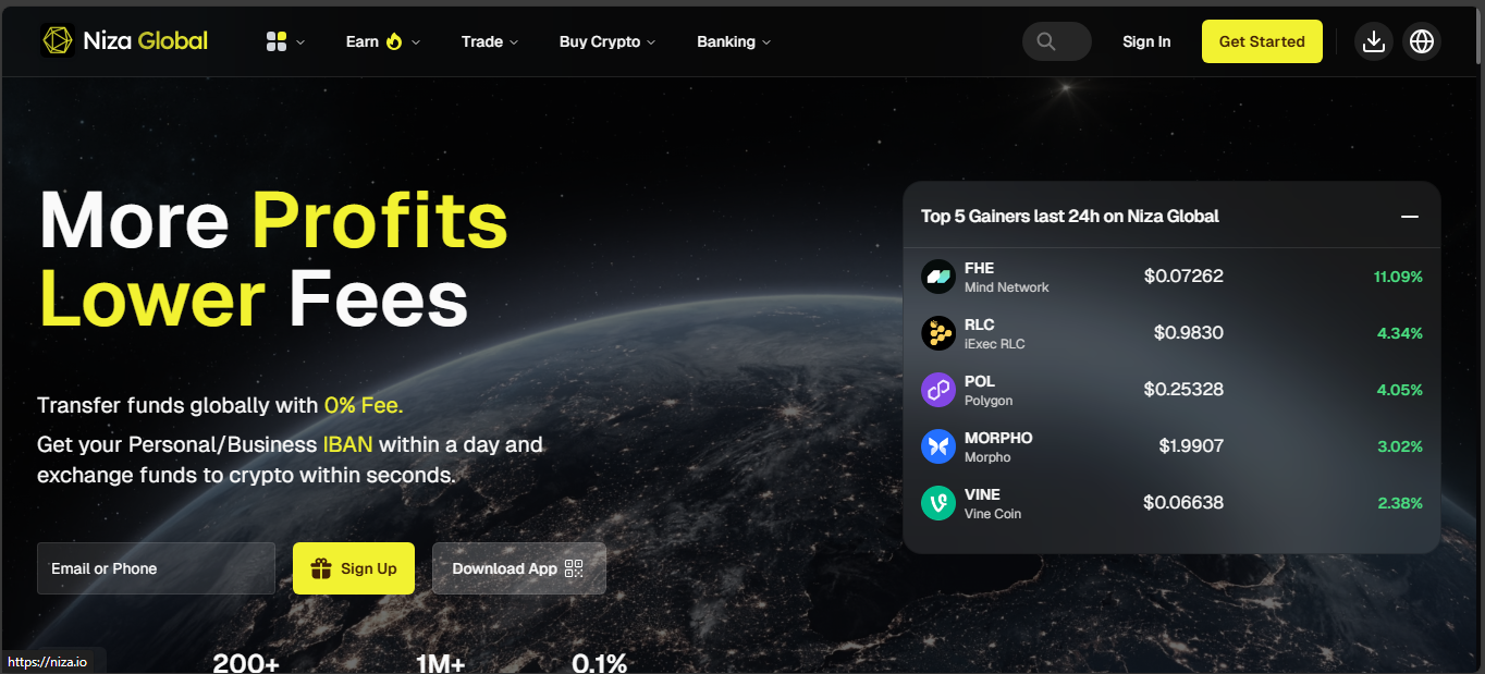 Niza Global hybrid crypto exchange and banking platform