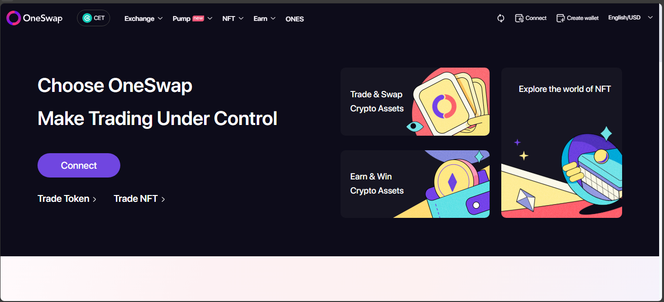 OneSwap hybrid DEX interface