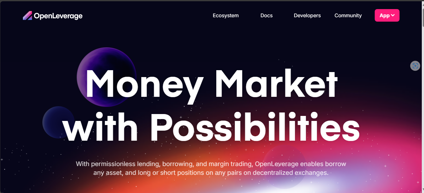 OpenLeverage crypto exchange platform