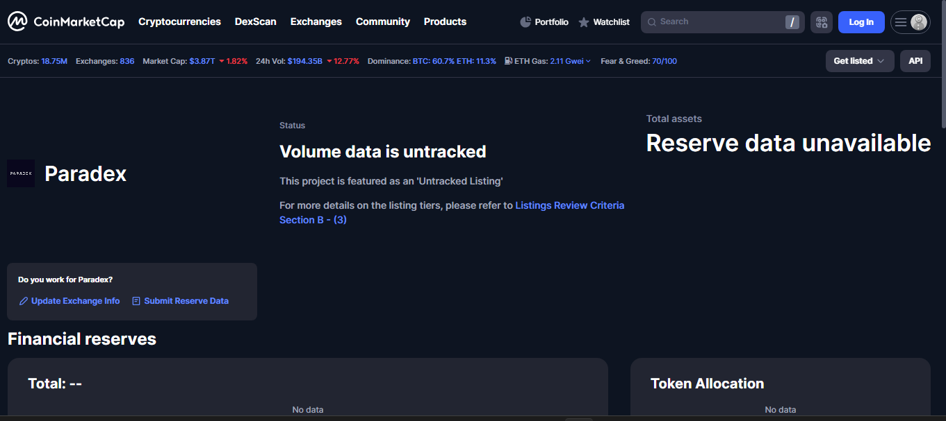 Paradex Trade crypto exchange platform