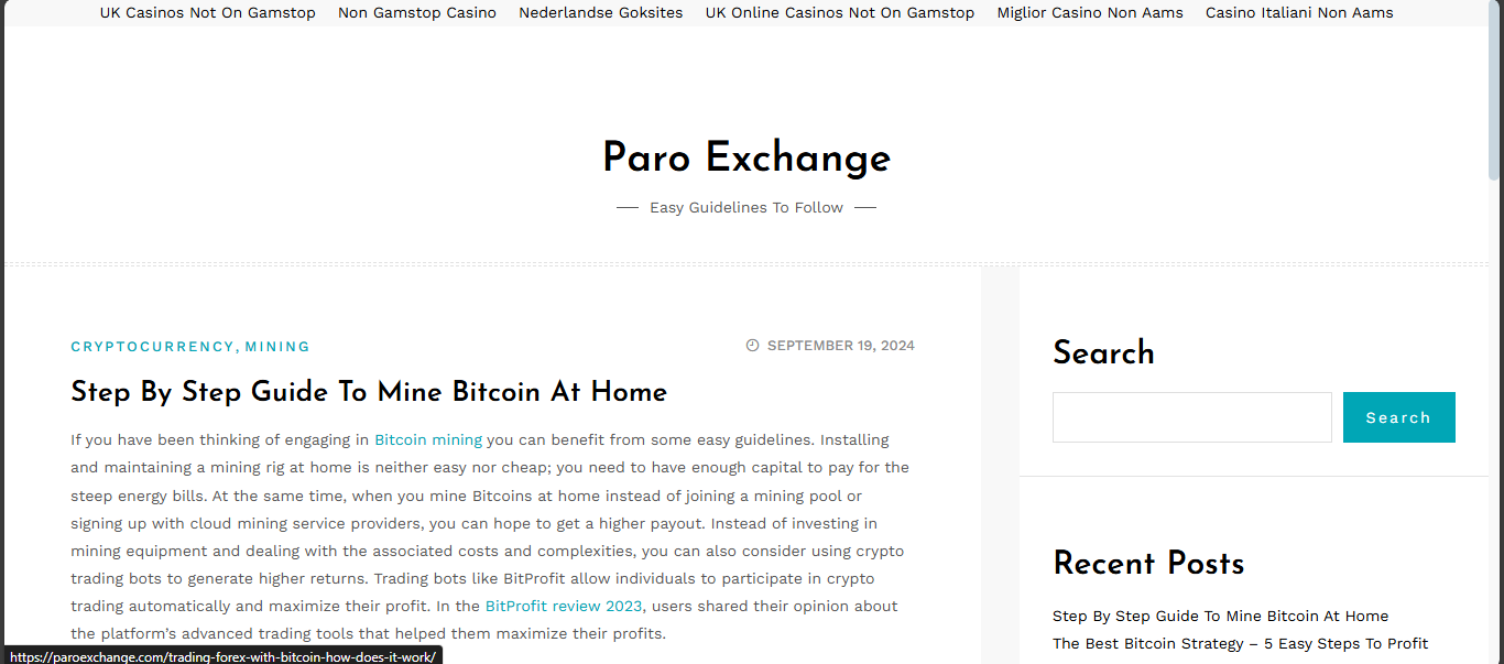 Paro Exchange inactive crypto platform