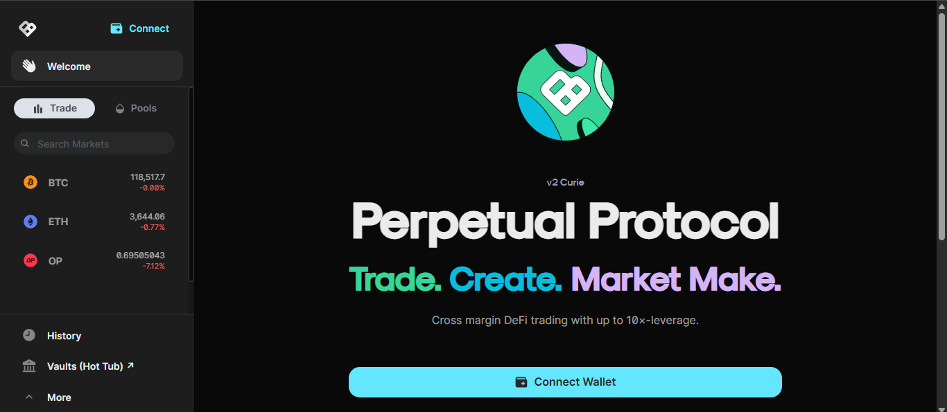 Perpetual Protocol crypto exchange platform