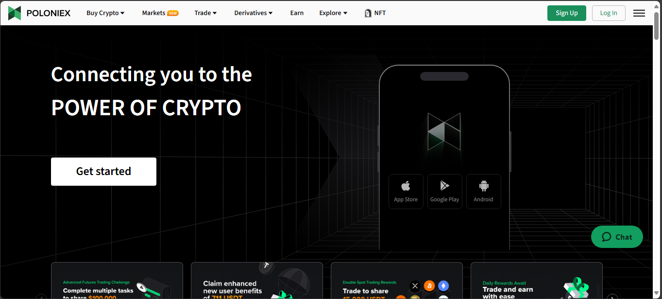 Poloniex centralized crypto exchange with spot, futures and margin