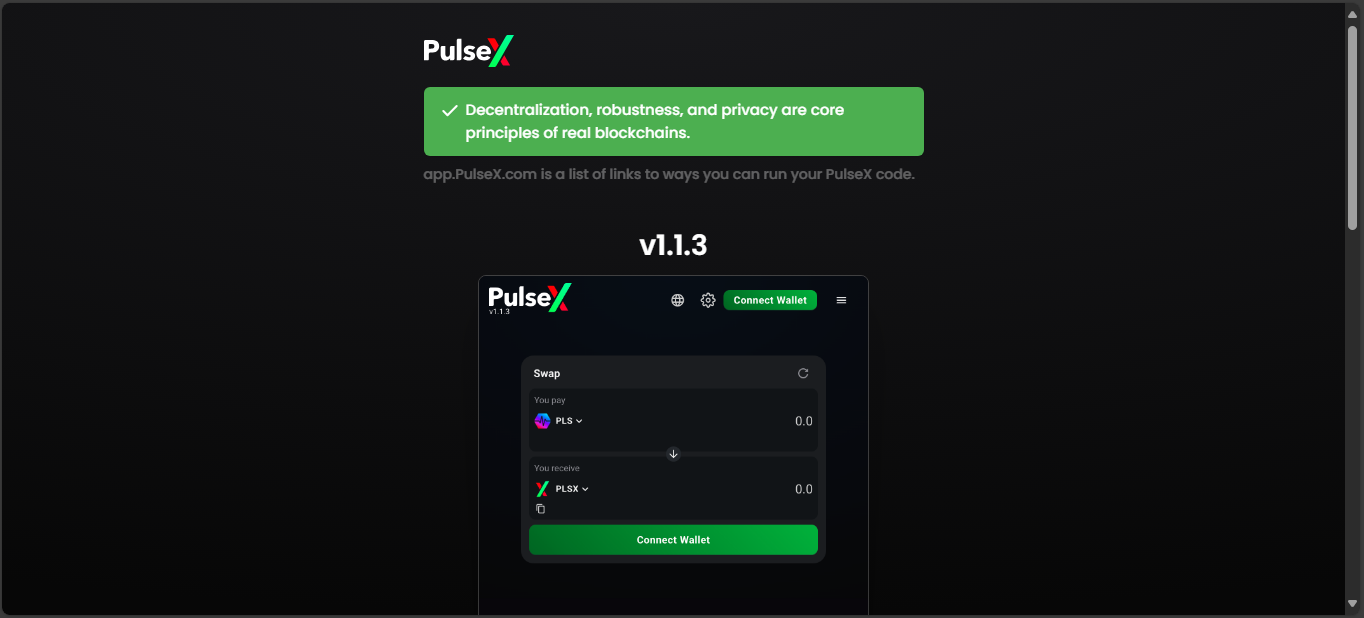 PulseX decentralized exchange on PulseChain