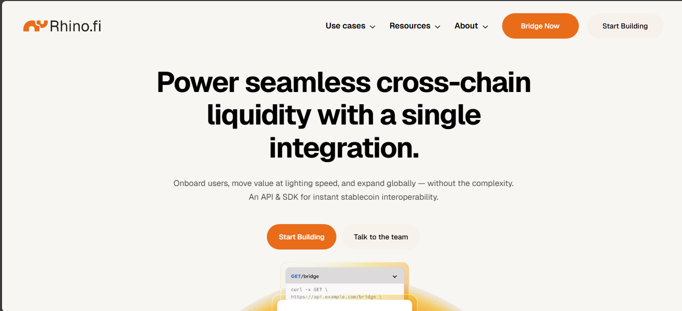 Rhino.fi DeFi platform interface